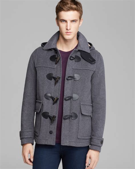 burberry toggle coat grey|Burberry men's coat outlet.